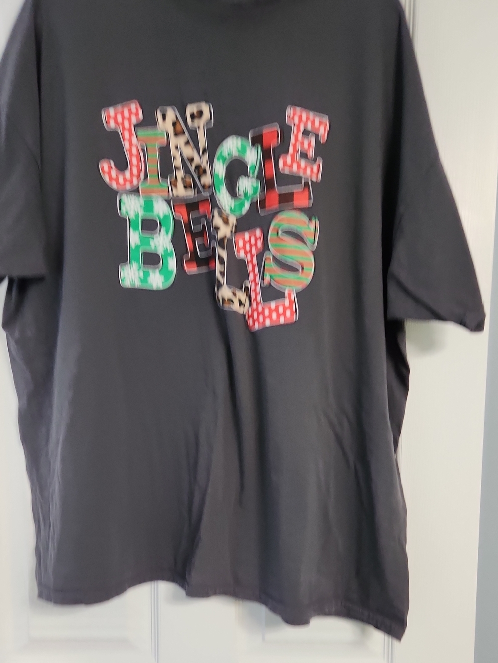 Black Kids Tee with Colorful 'Jingle Bells' Graphic